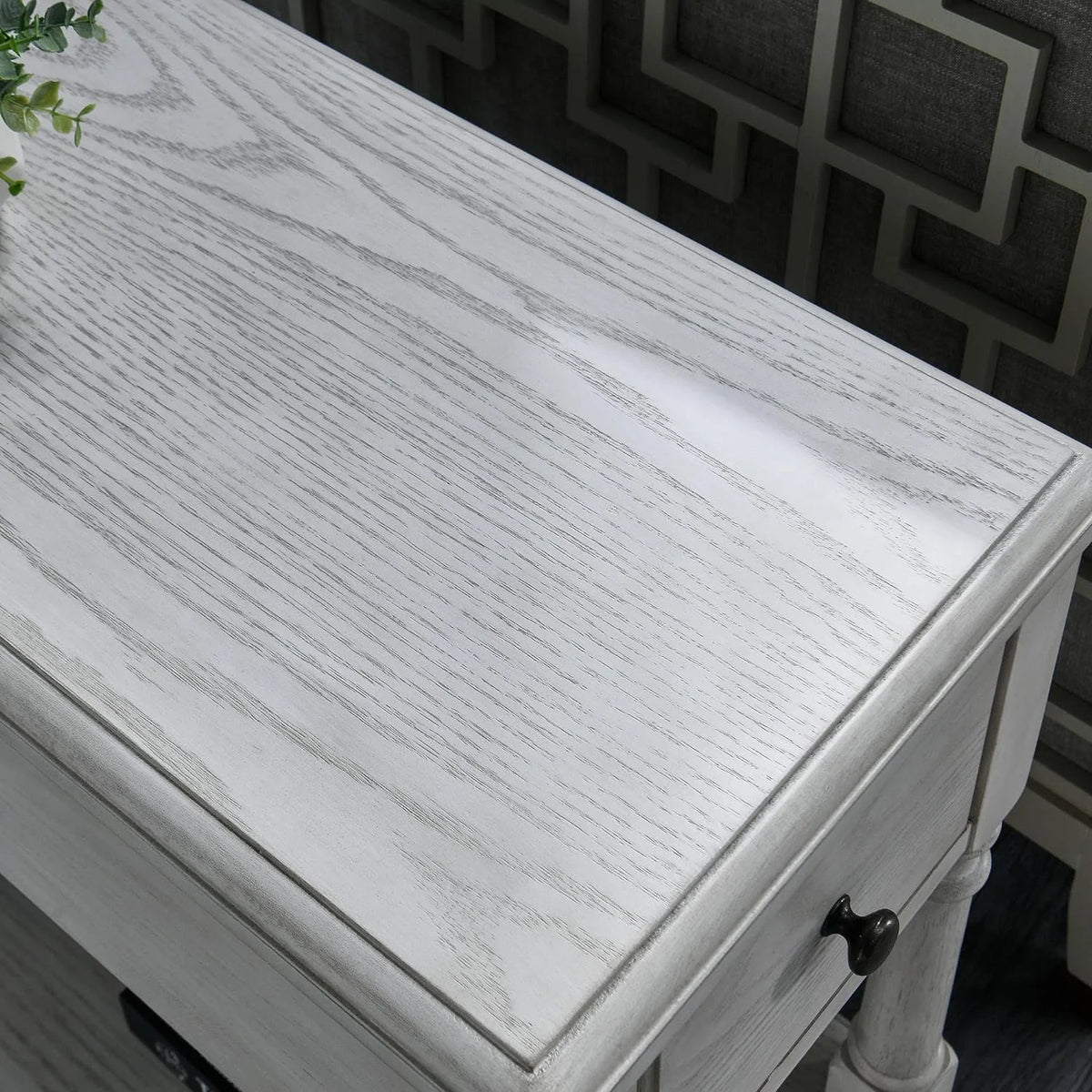 Narrow 2 Tier Solid Wood End Table with Drawer F470185