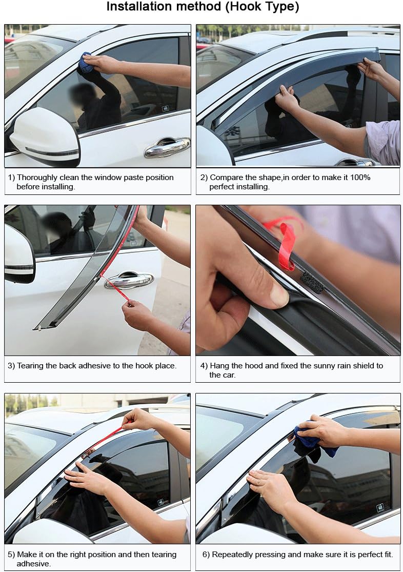 Car Window Visor Vent Shade Deflector Sun/Rain Guards R693828