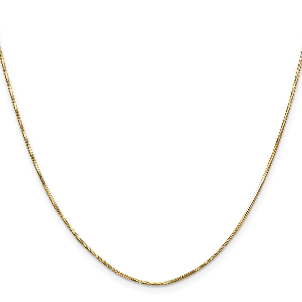 14K Yellow Gold Snake Chain Necklace 16 inch .8 mm Octagonal with Lobster Clasp R480919