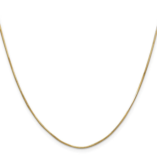 14K Yellow Gold Snake Chain Necklace 16 inch .8 mm Octagonal with Lobster Clasp R480919