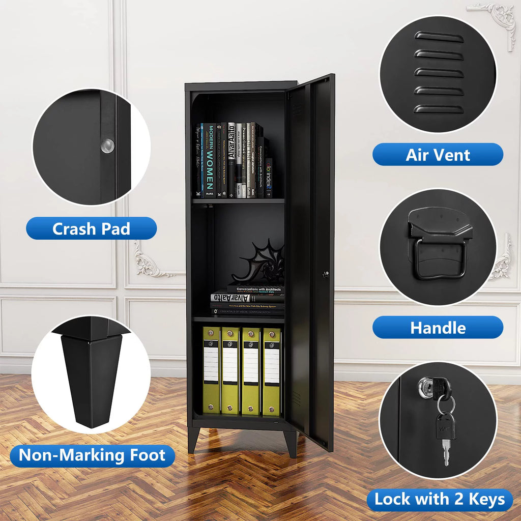 Metal Locker Storage Cabinet with Locking Door S343444