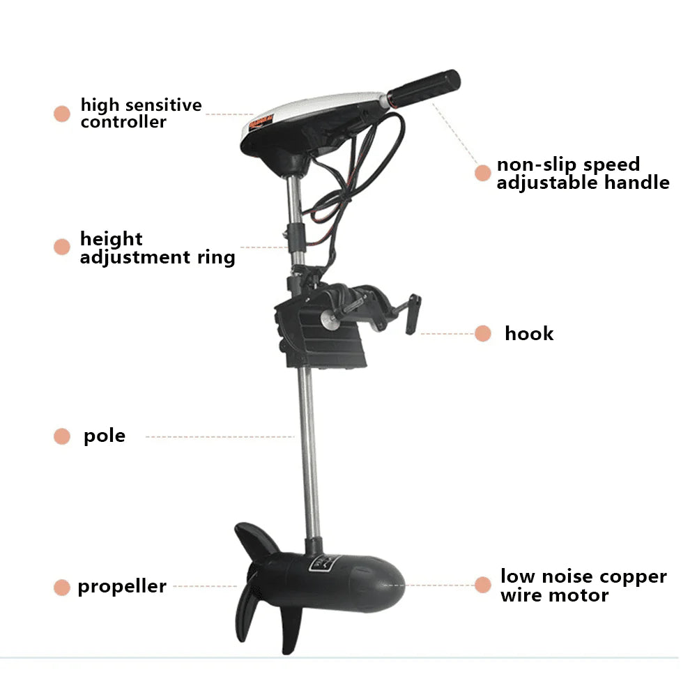 65LBS 12V Electric Trolling Outboard Motor D15707