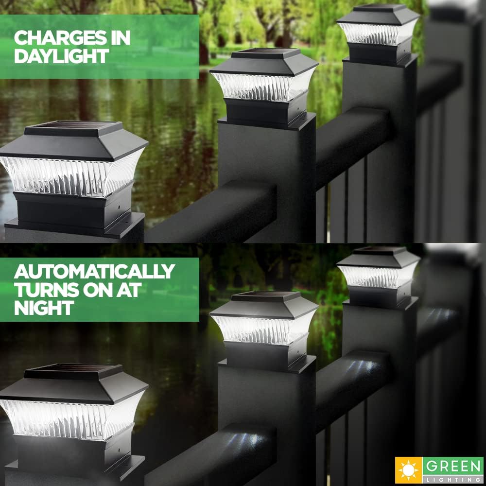 12 Pack Black Solar Powered LED Post Cap Light M469539