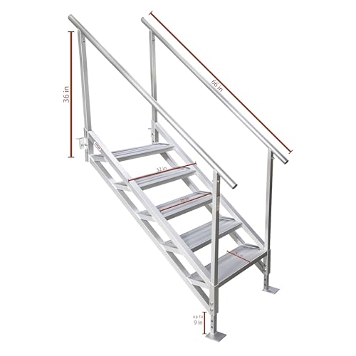 5-Step Dock Stairs with Railing S308