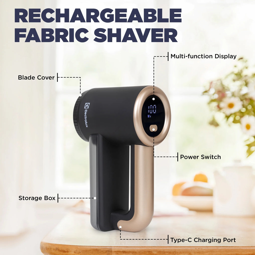 Black Rechargeable Fabric Shaver & Lint Remover with LED Display, 3-Speed G235246