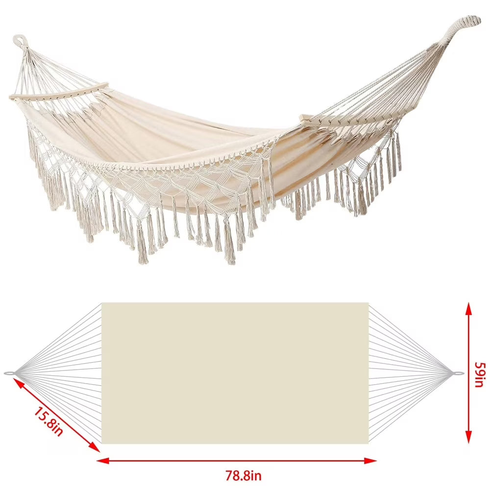 Double Macrame Hammock Swing Bed U28527