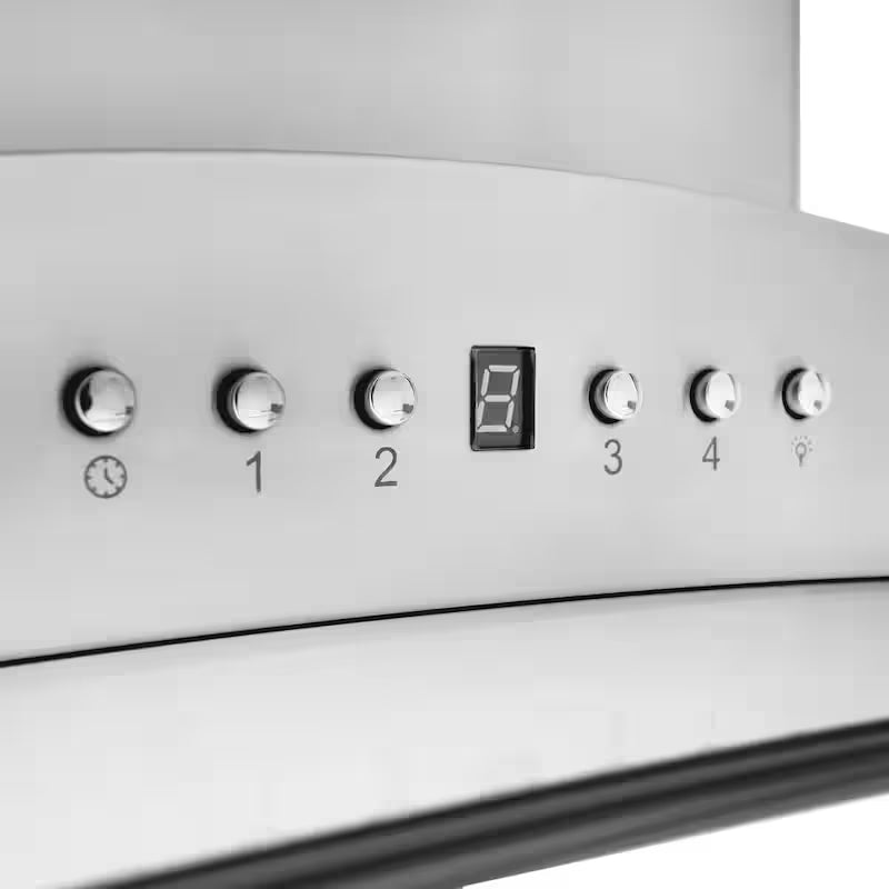 30 in. 400 CFM Ducted Island Mount Range Hood in Stainless Steel and Glass O1088