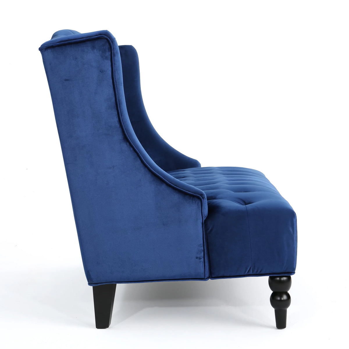 Navy Blue Velvet Tufted Loveseat K942646