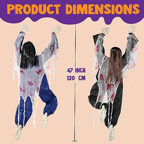 47" Halloween Climbing Zombies Wall Decoration 2 Pcs S51416