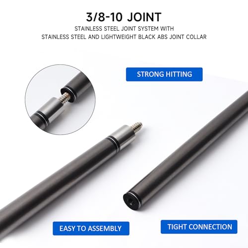 58" 2-Piece Fiberglass Graphite Composite Billiard Pool Cue Sticks N102887