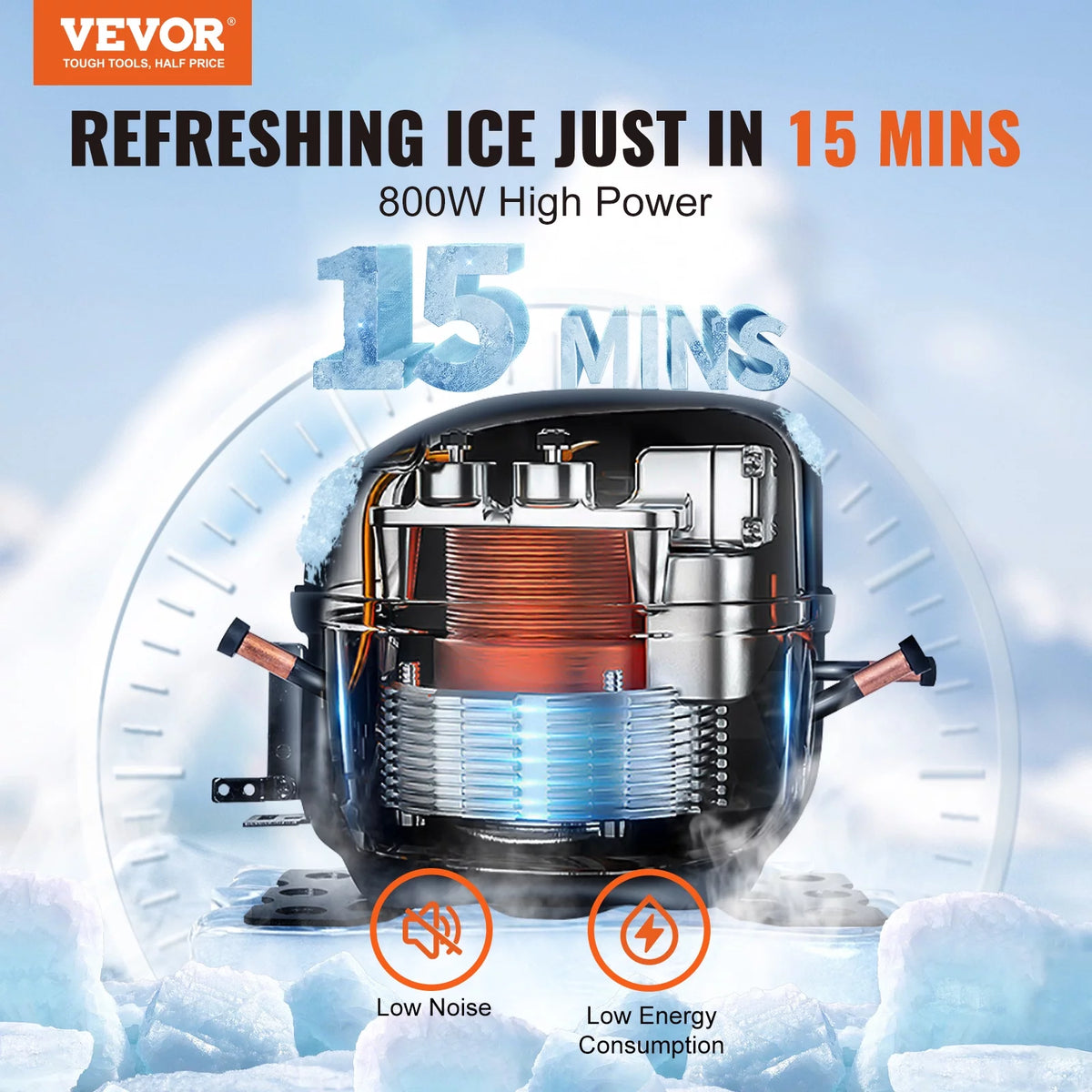 Commercial Ice Maker with 400LBS/24H and Storage Bin V7142