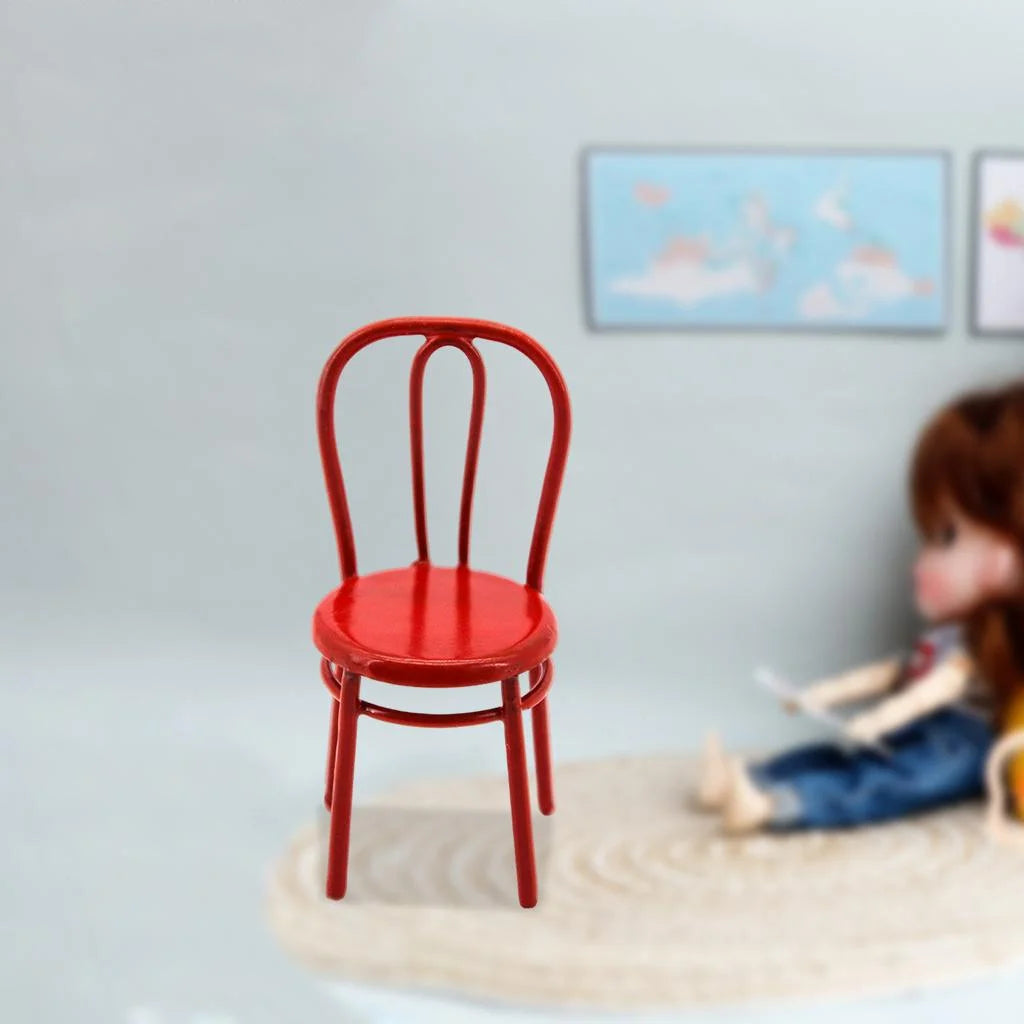 Hand Painted Metal Dollhouse Miniature Dining Toy Furniture Z8430