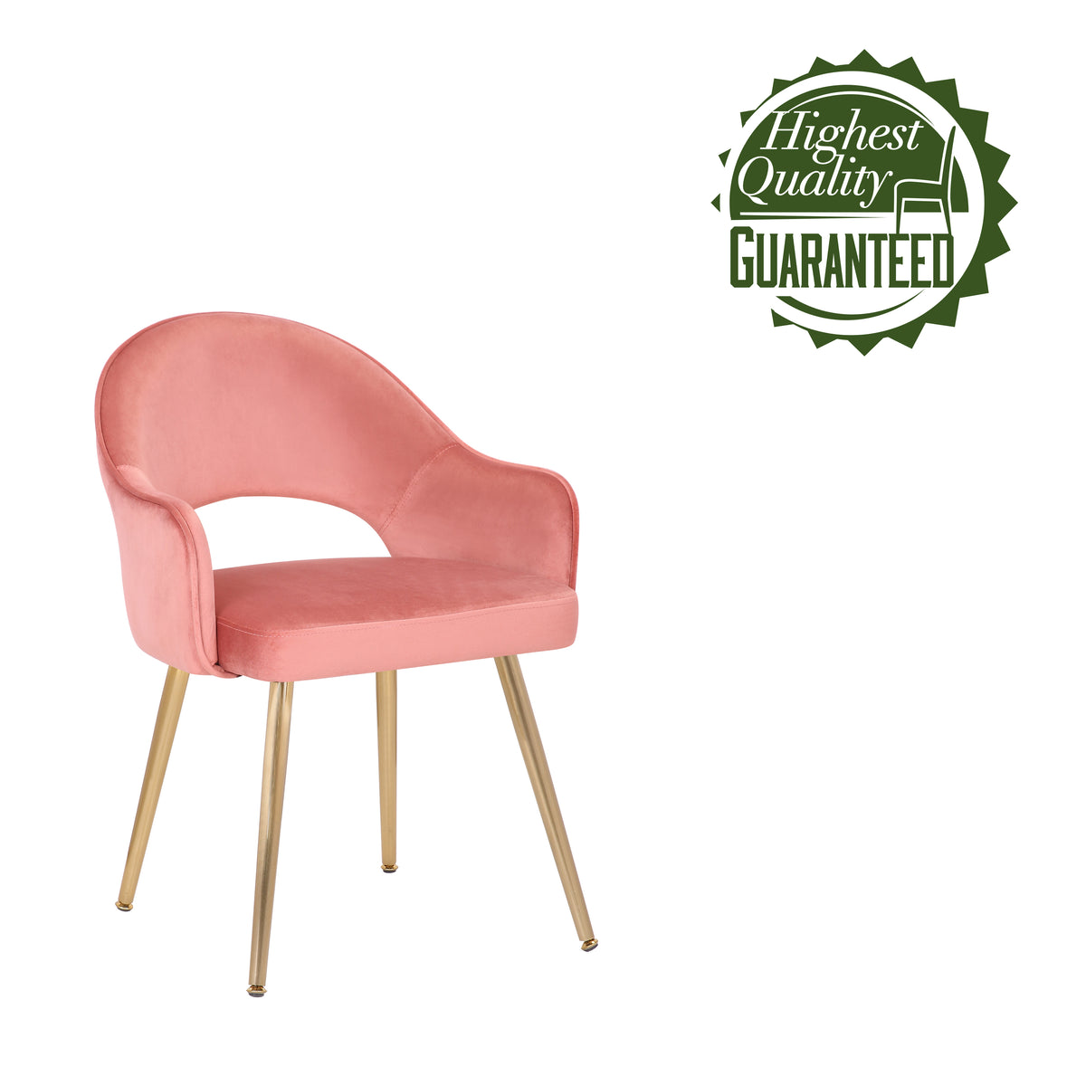 Velvet Upholstery Dining Chairs with Gold Metal Legs C3386