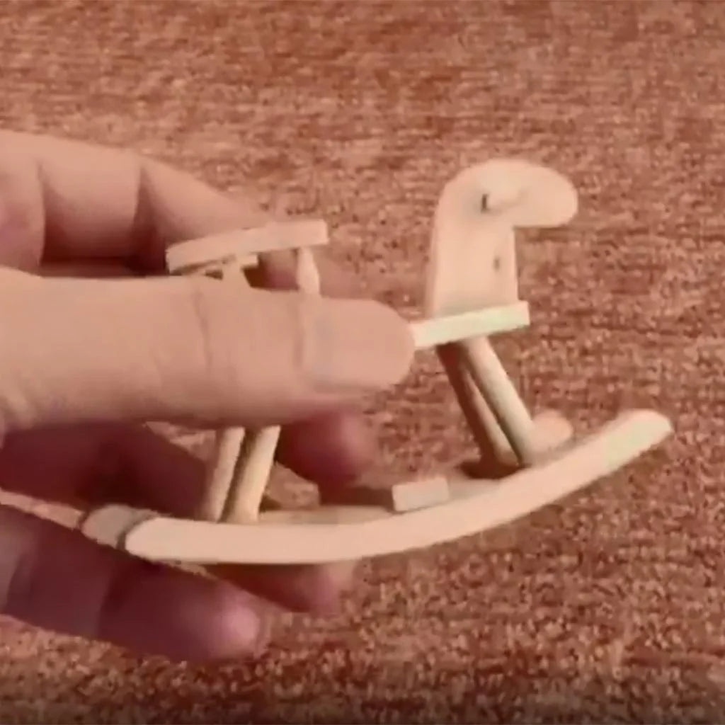 Unpainted Wooden Cockhorse Dollhouse Toy Furniture F116