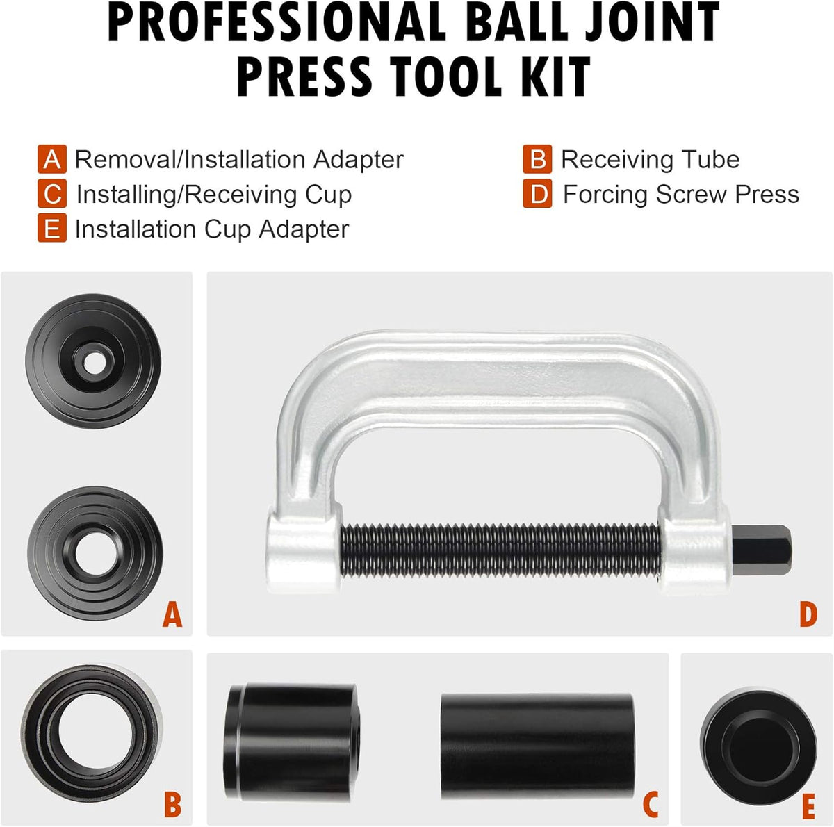 Ball Joint Press & U Joint Removal Tool Kit with 4wd Adapters K503