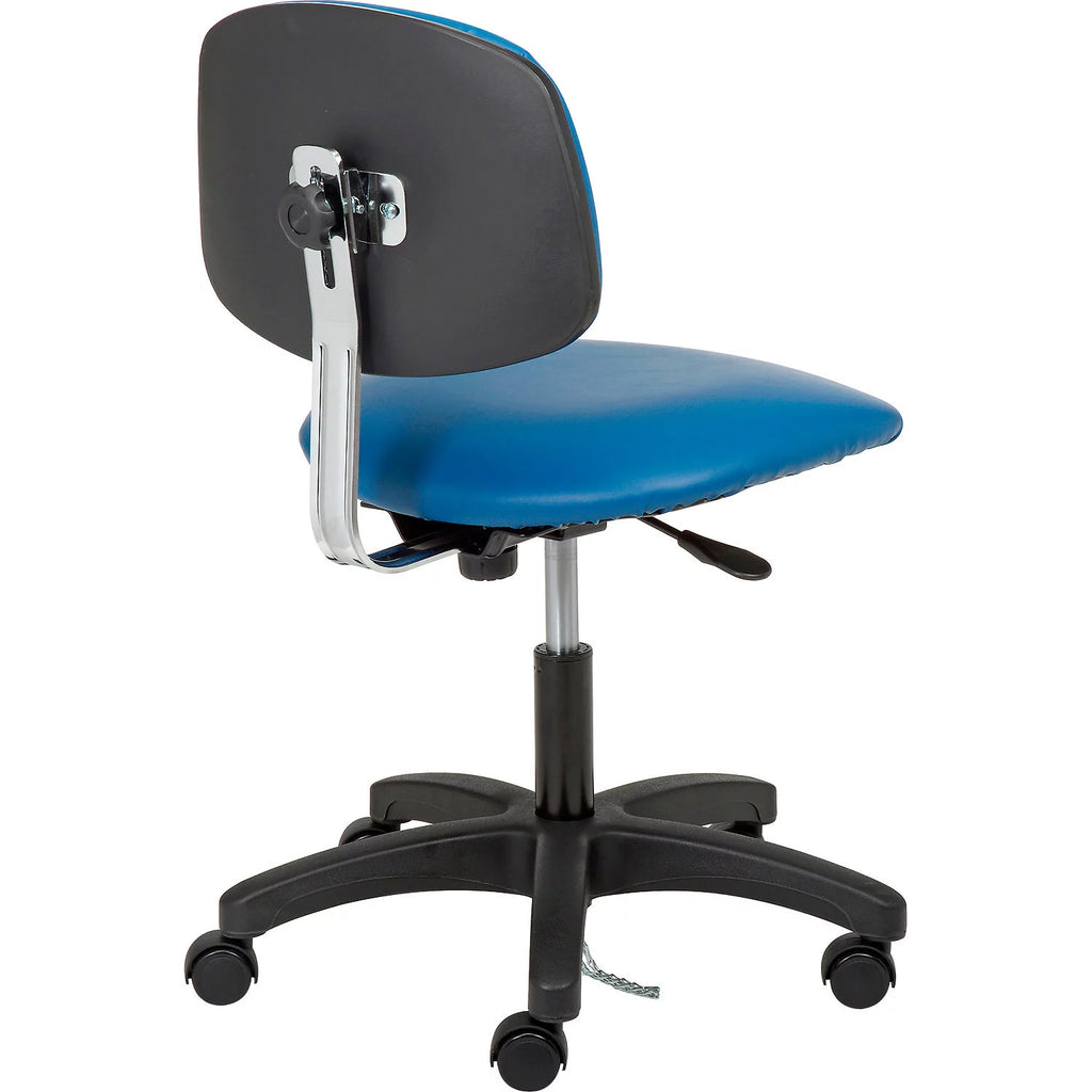 Royal Blue Vinyl Armless Mid Back Chair P37033