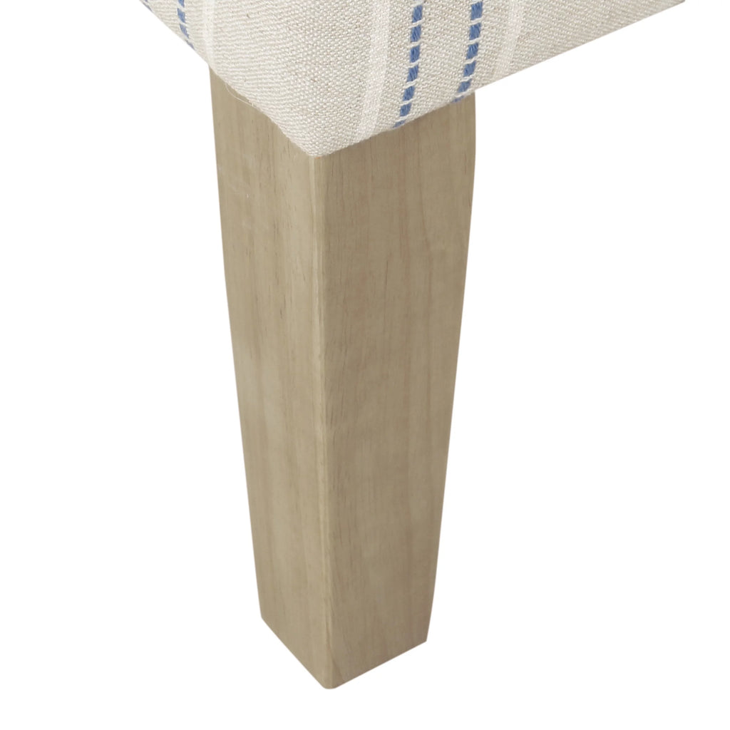 Blue and Off-White Striped Wingback Accent Chair N2541