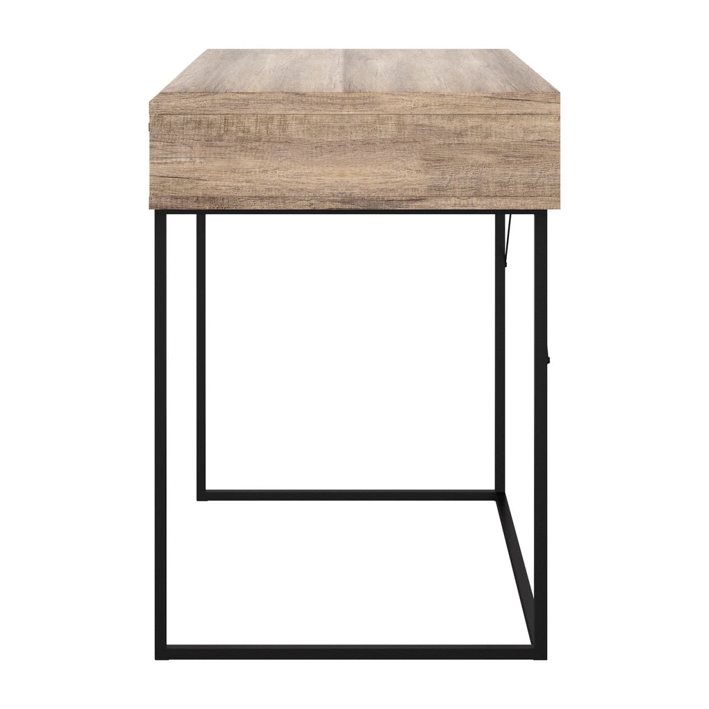 Brown Engineered Wood Grain Finish Desk with Drawer & Cubby B5889