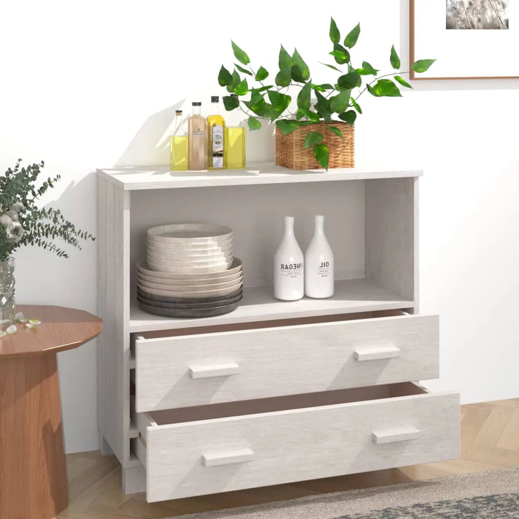 White Solid Wood Pine Sideboard D502