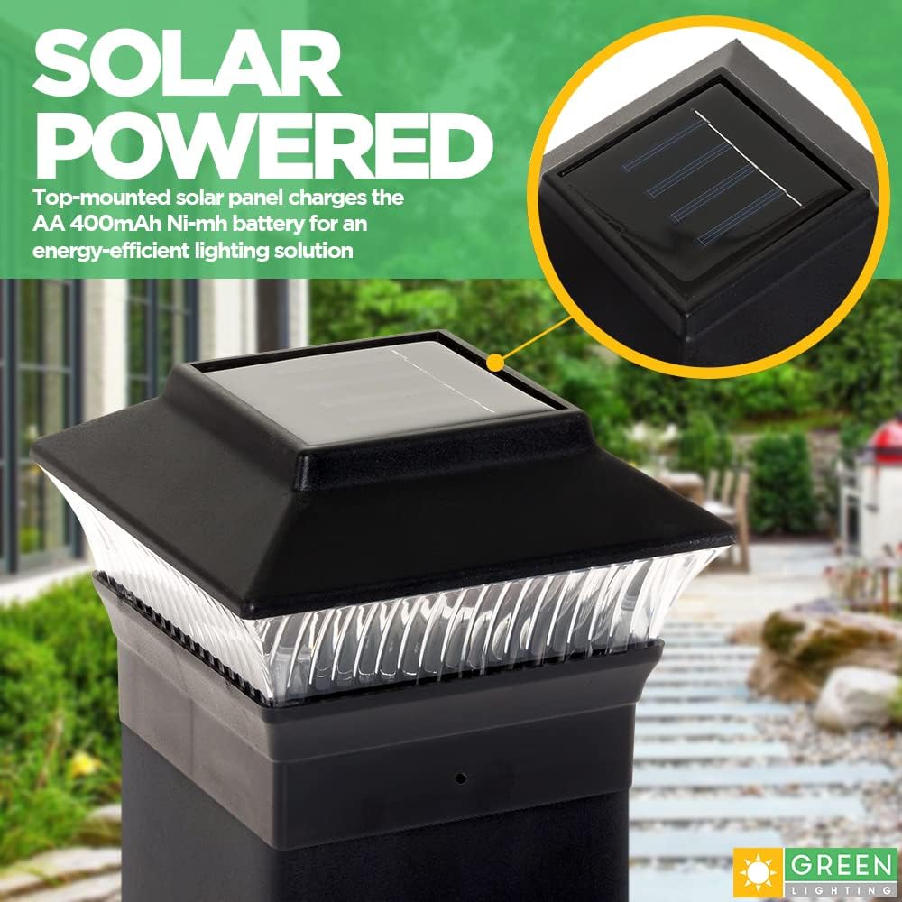 12 Pack Black Solar Powered LED Post Cap Light M469539