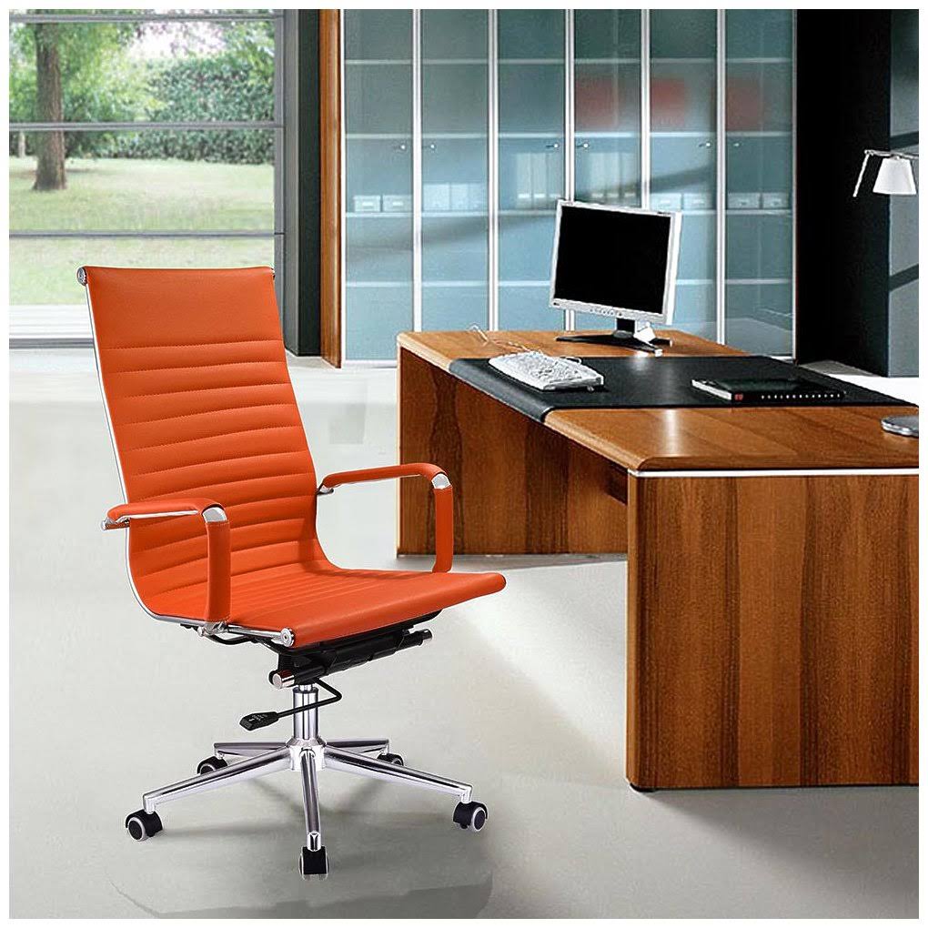 Orange XL High Back PU Leather Swivel Office Chair M3405