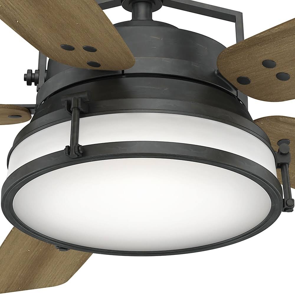 56x22 Aged Steel Ceiling Fan with Light with Wall Control W410736