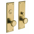 Lifetime PVD Satin Brass Double Cylinder Mortise Handleset Trim Set D55214