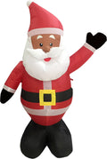 Black African American Santa Claus 4' Inflatable Christmas Yard Decor I6194