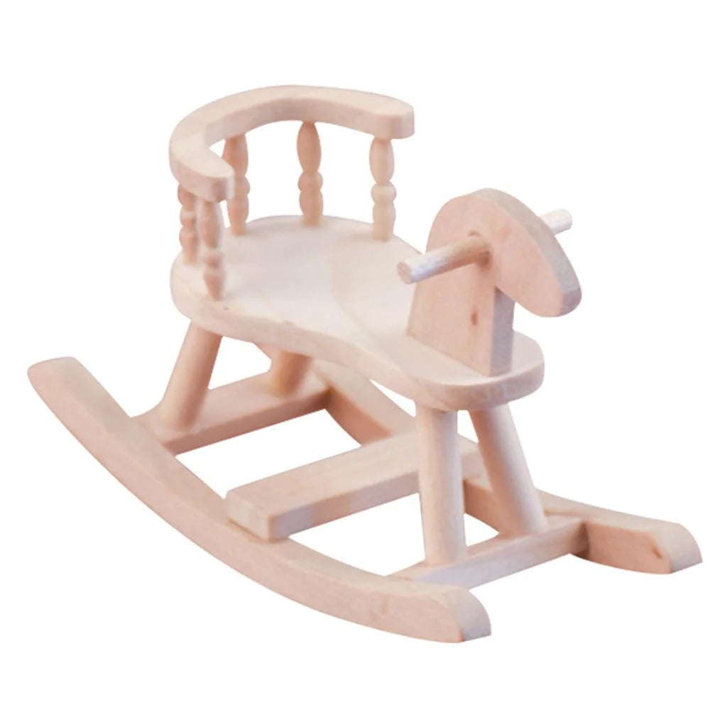 Unpainted Wooden Cockhorse Dollhouse Toy Furniture F116