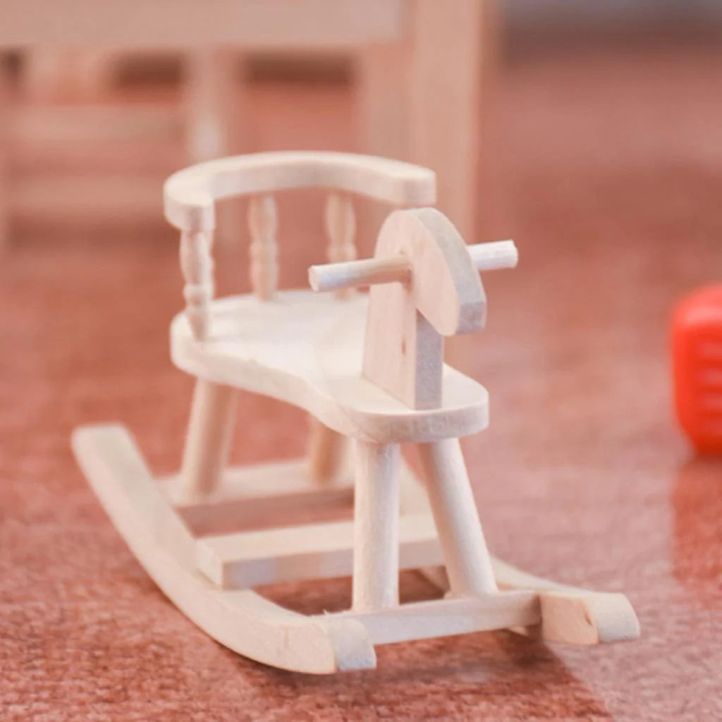Unpainted Wooden Cockhorse Dollhouse Toy Furniture F116