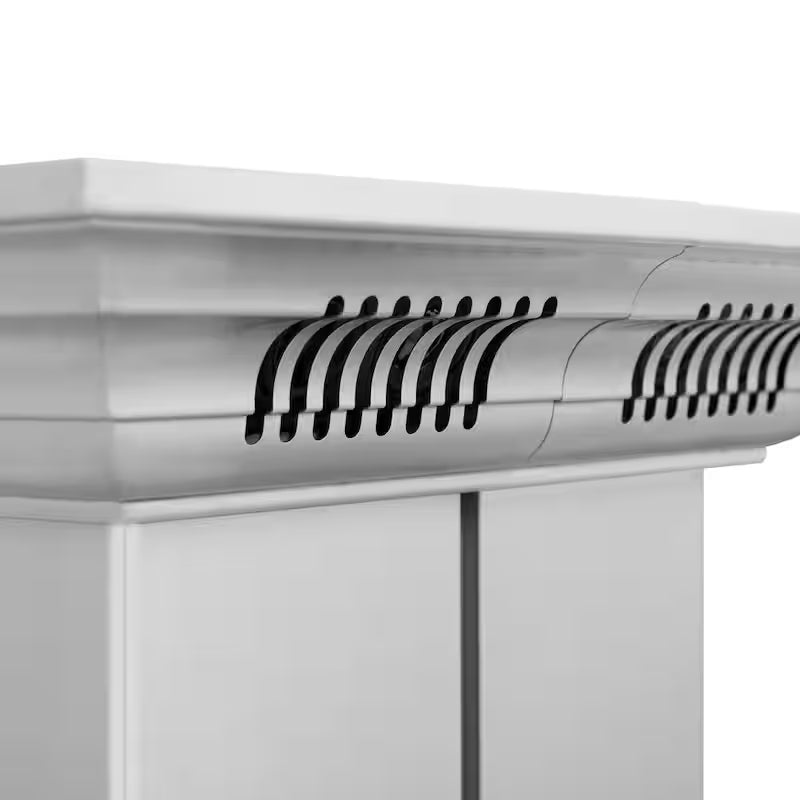 30 in. 400 CFM Ducted Island Mount Range Hood in Stainless Steel and Glass O1088