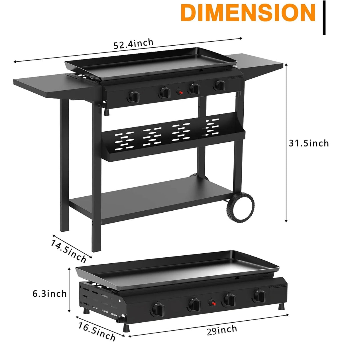 4-Burner Propane Gas BBQ Grill C245466