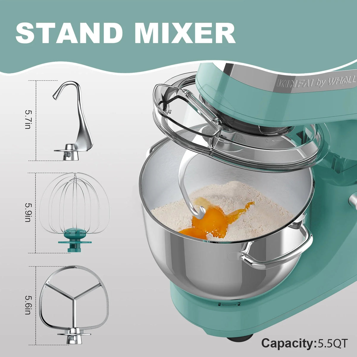 5.5Qt 12-Speed Tilt-Head Electric Stand Mixer with Stainless Steel Bowl L8663