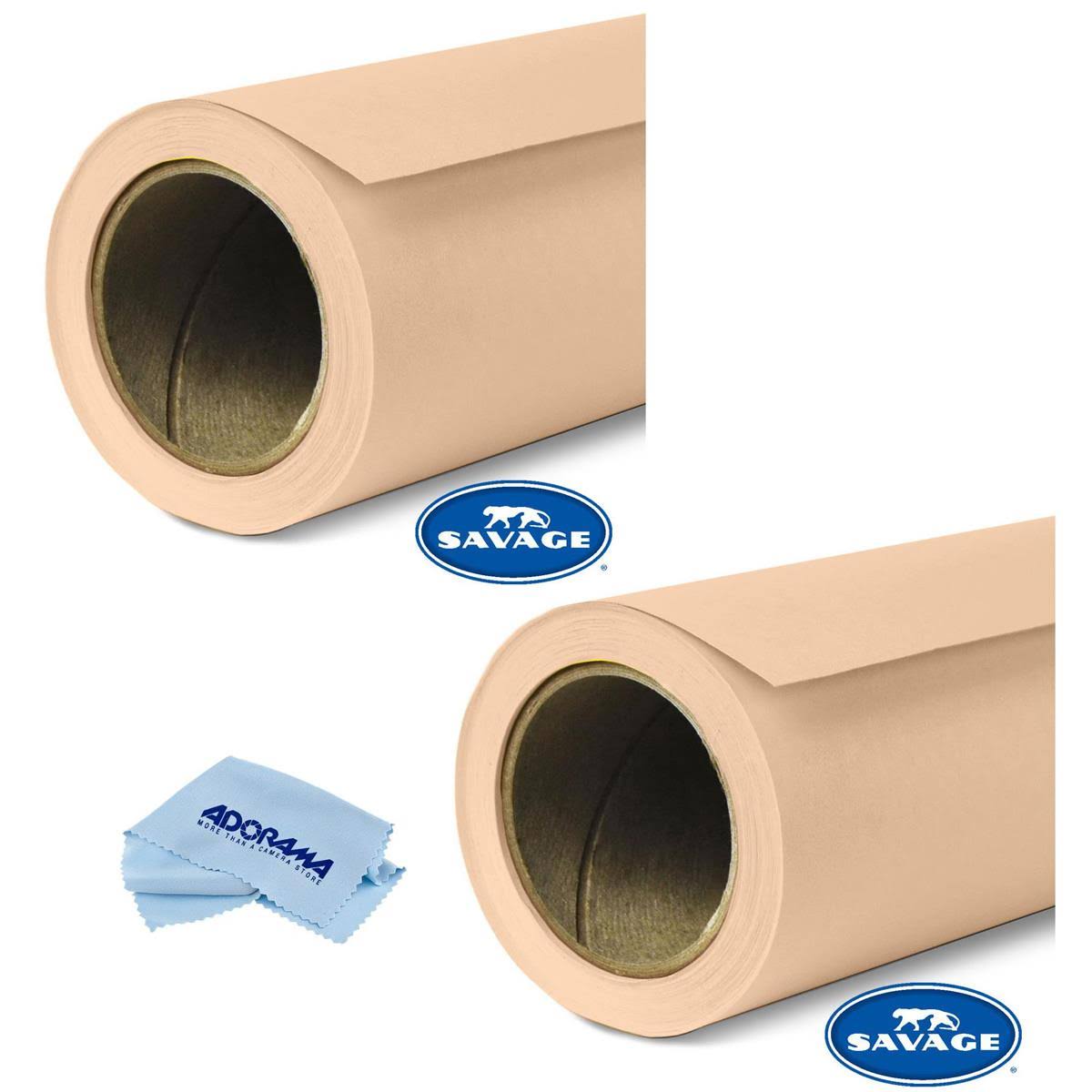 Beige Seamless Background Paper, 2 Pack, 86x22, with Microfiber Cleaning Cloth Y1115