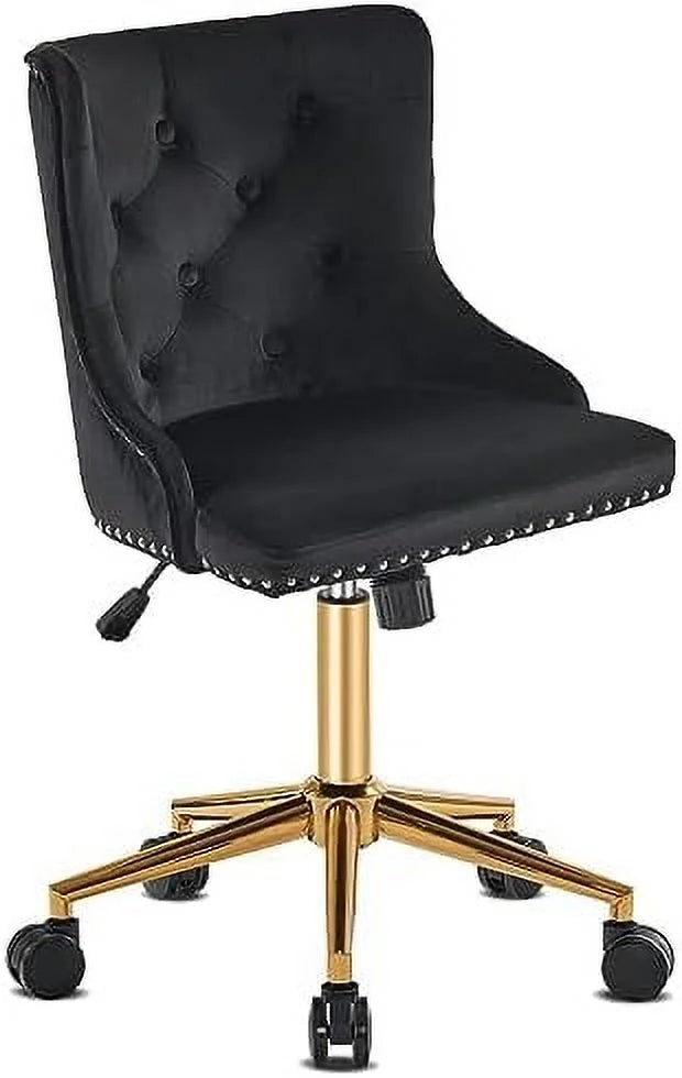 Olive Green Velvet Upholstered Armless Desk Chair Z370376