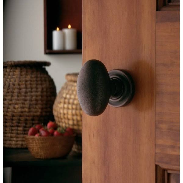 Pair of Estate Knob Without Rosette Satin Brass Black C79916