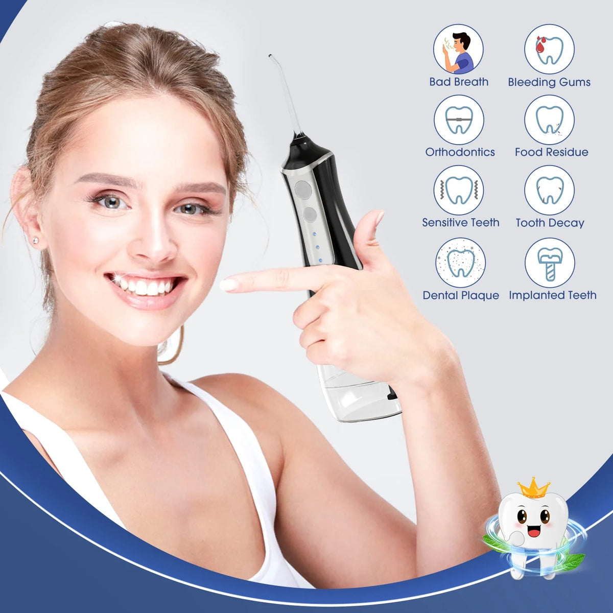 Cordless Water Flosser 3 Modes 5 Tips IPX6 Waterproof N681424