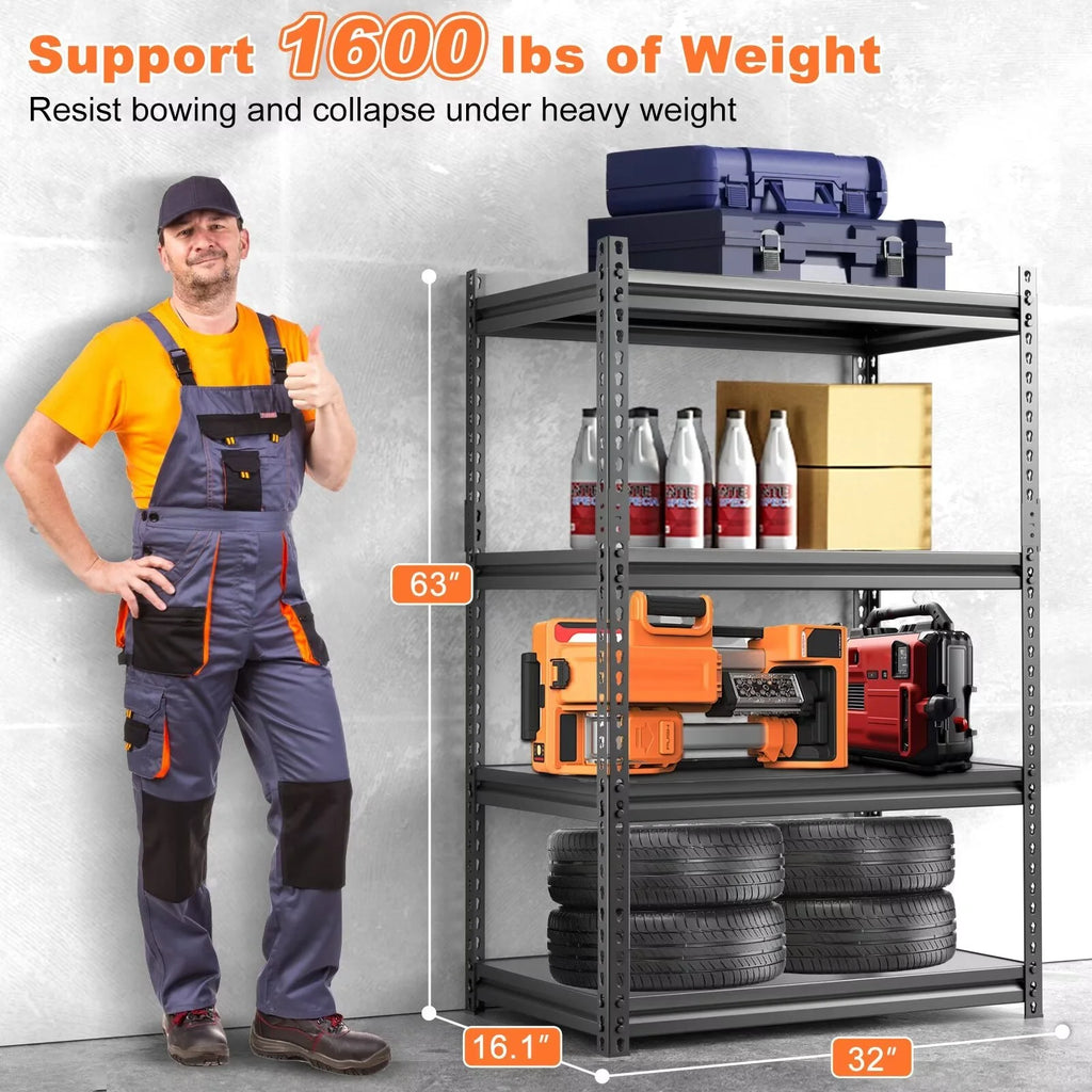 4 Tier Heavy Duty Metal Storage Shelves E82971