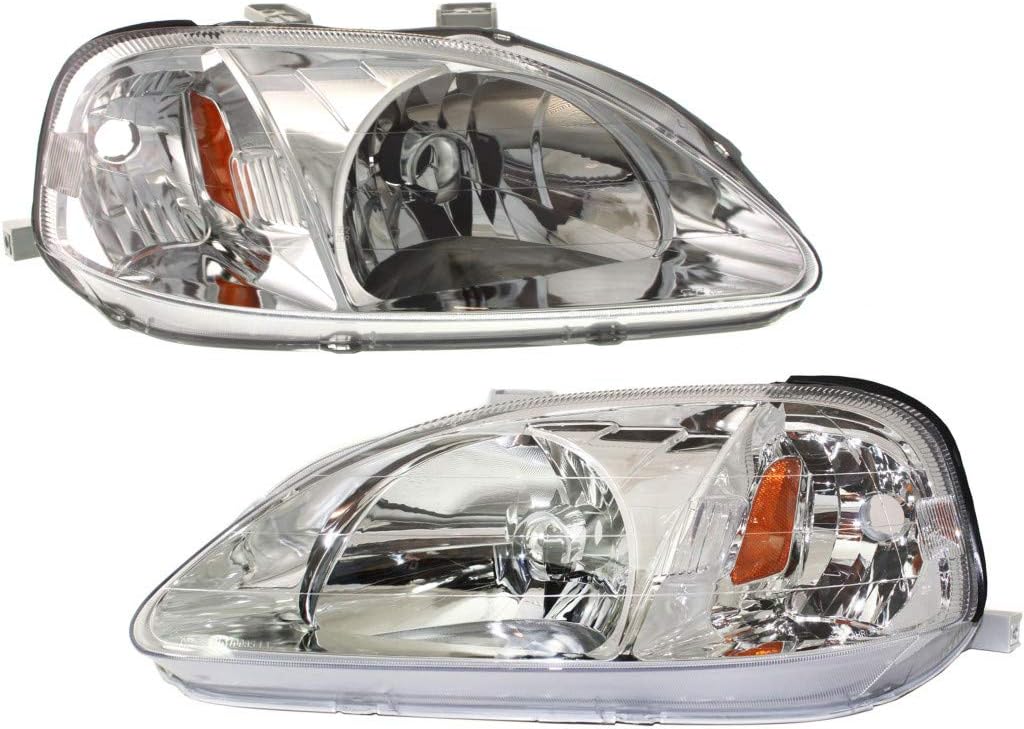 Headlight Assembly Unit Pair for Honda Civic 1999 2000 Y938