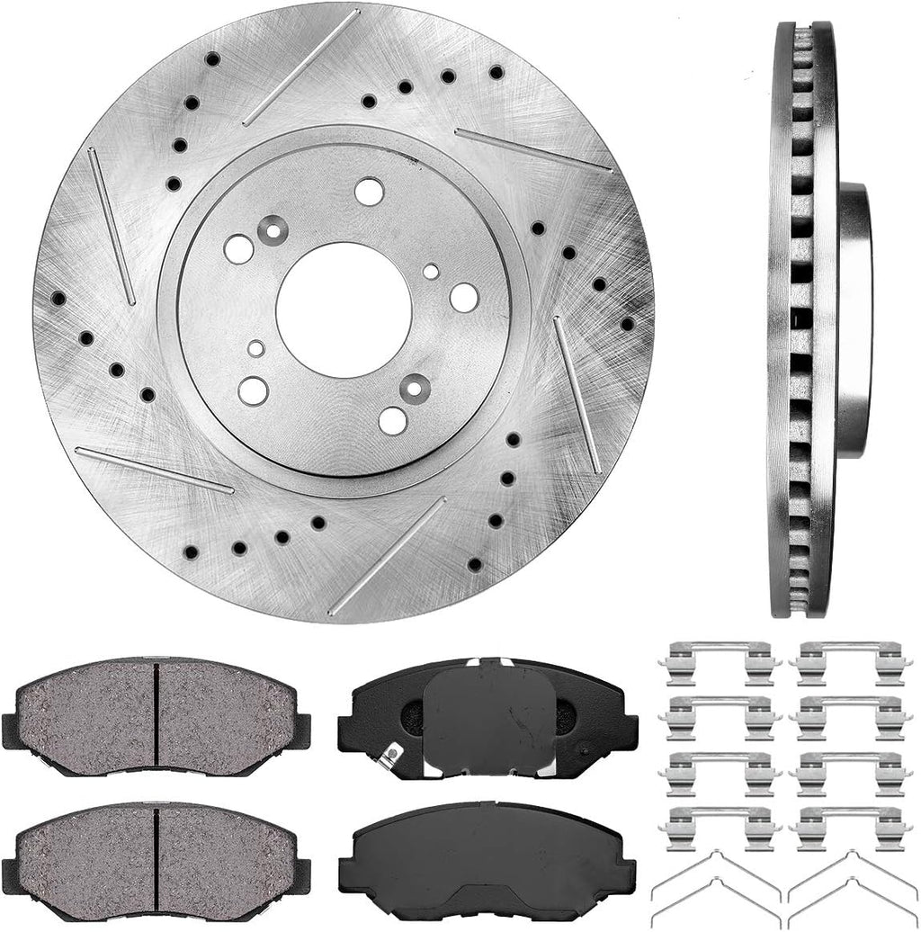 Brake Pads and Rotors with Clips for Honda Pilot X80441