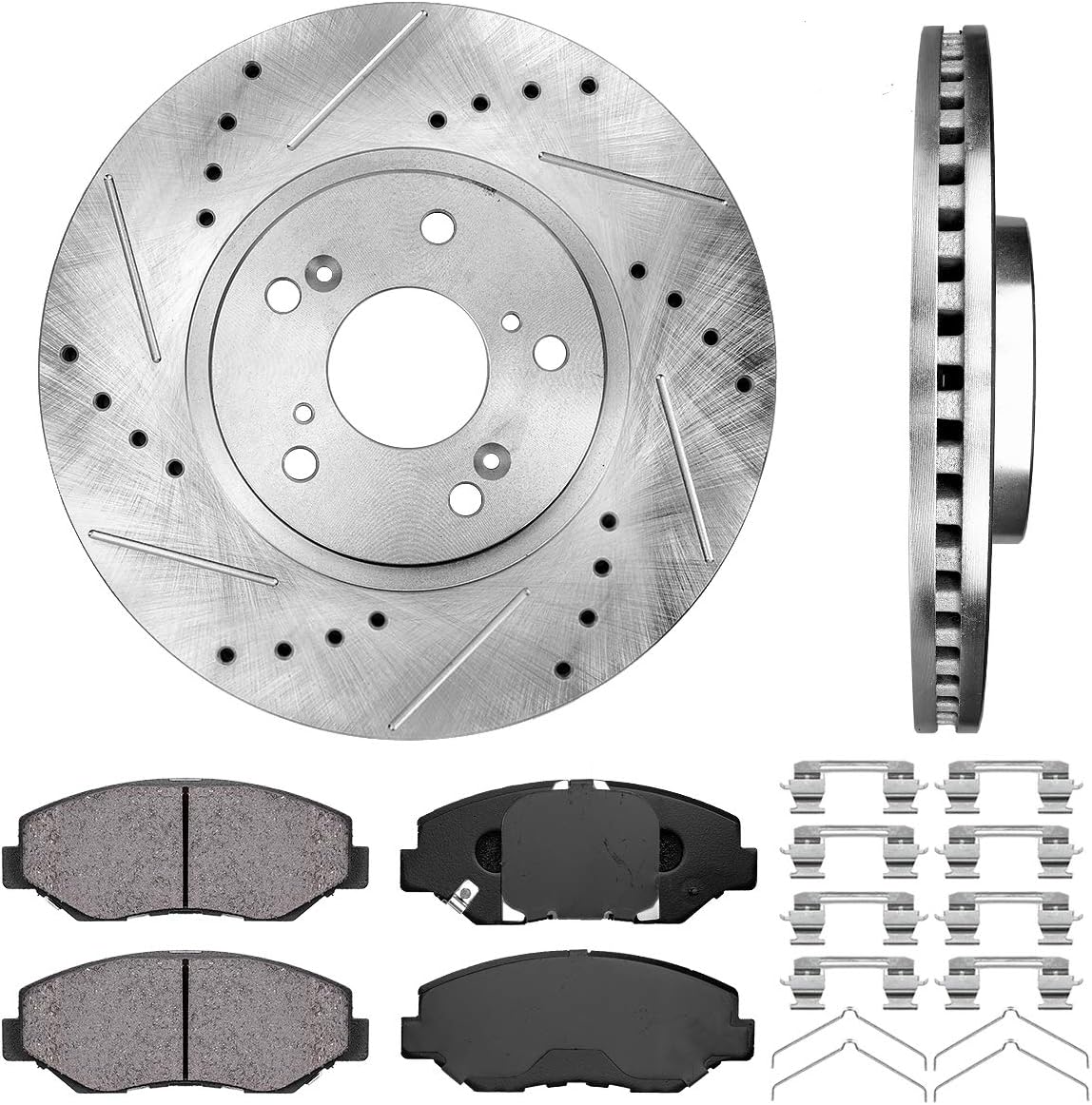 Brake Pads and Rotors with Clips for Honda Pilot X80441