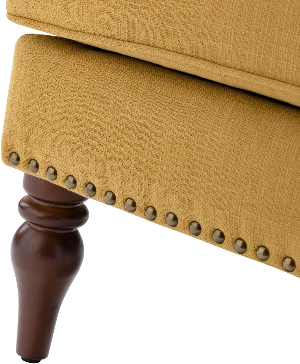 Mustard Tufted Fabric Upholstered Armchair Set Of 2 Q511596