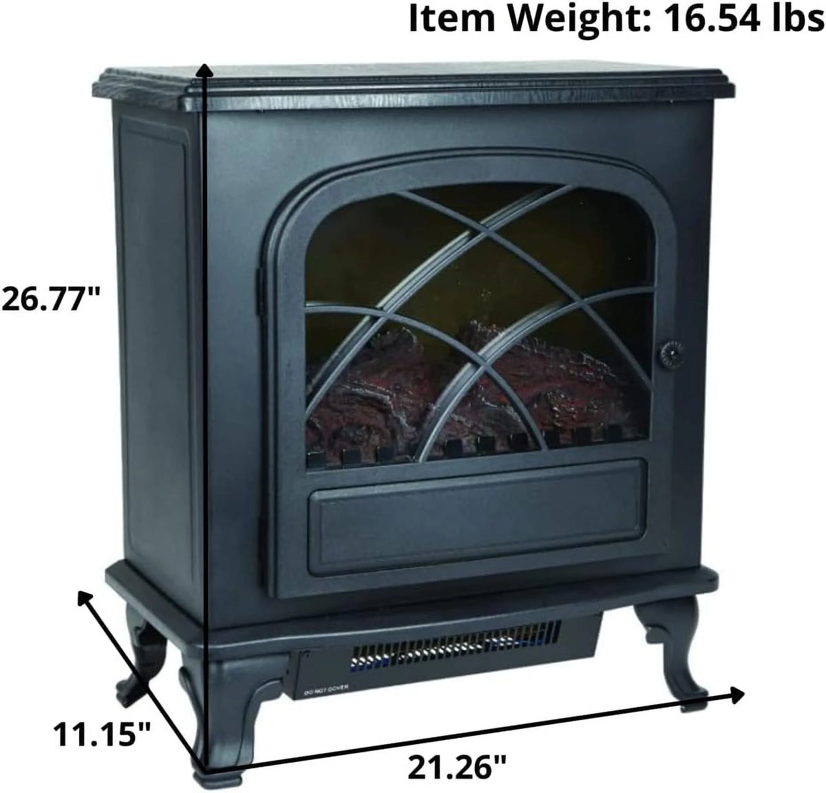 Black Infrared Electric Fireplace Stove Heater F1087