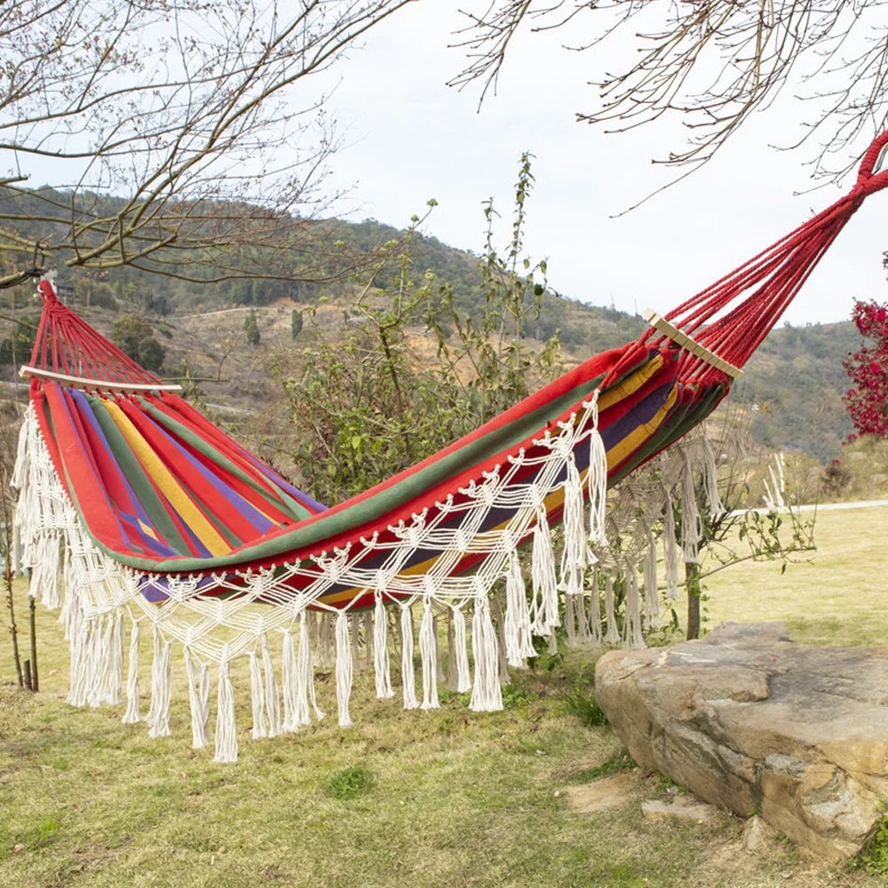 Double Macrame Hammock Swing Bed U28527