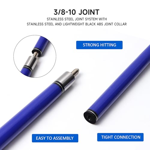 58" 2-Piece Fiberglass Graphite Composite Billiard Pool Cue Sticks N102887