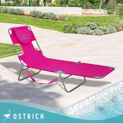 Blue Folding Reclining Outdoor Chaise Lounger V71394