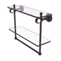 Double Glass Shelf with Towel Bar - Antique Bronze / 16 inch Z35451