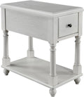 Narrow 2 Tier Solid Wood End Table with Drawer F470185