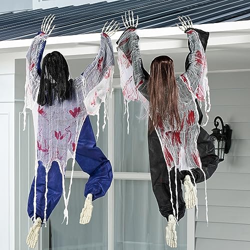 47" Halloween Climbing Zombies Wall Decoration 2 Pcs S51416