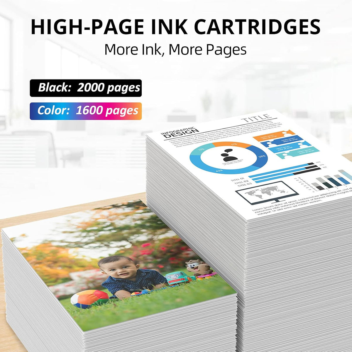 Compatible HP 952xl Ink Cartridges Combo Pack, 1 Black 1 Cyan 1 Magenta 1 Yellow, Pack of 2 J935741